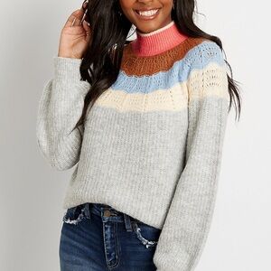 Maurice’s Ombre Mock Neck Pullover Sweater